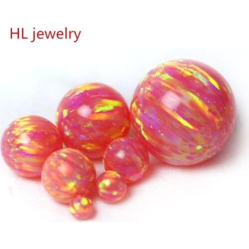 Hill-san Lotus 8mm Synthetic Pink Fire Opal Beads For Making DIY Jewelry