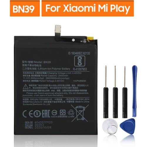 Original Replacement Battery For Xiaomi Mi Play BN39 Genuine Phone Battery 3000mAh
