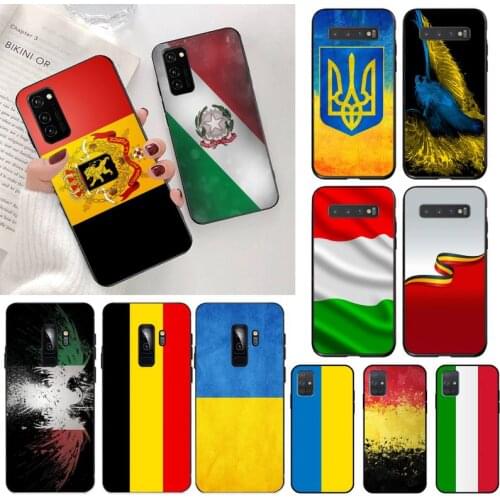 Ukraine Belgium Italy Flag National Emblem Phone Case for Samsung S20 plus Ultra S6 S7 edge S8 S9 plus S10 5G lite 2020