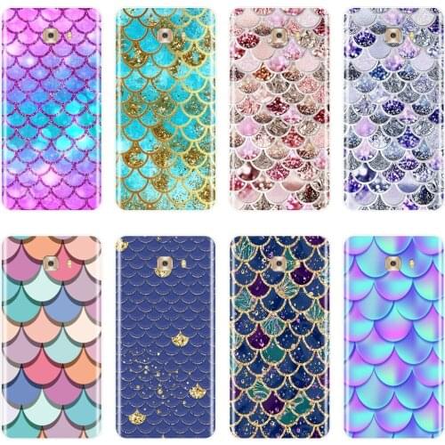 TPU Back Cover For Samsung Galaxy C5 C7 C8 Soft Silicone Fish Scale Luxury Aesthetic Pretty Phone Case For Samsung C9 C7 C5 Pro