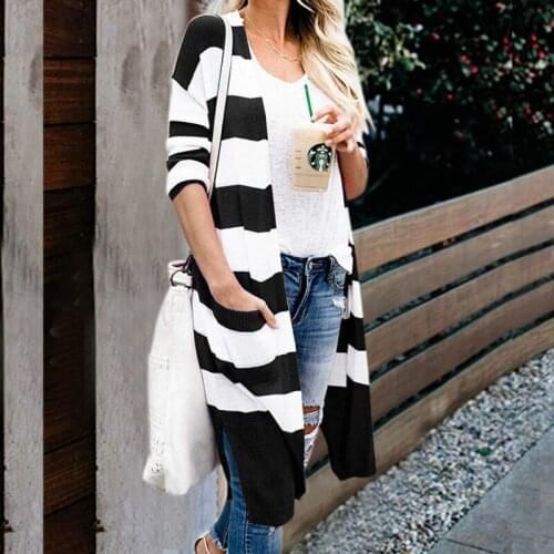 High Quality Women Autumn Cardigan Open Stitch Pockets Casual Slit Long Knitted Cardigan Oversized Winter Sweater Sueter Mujer