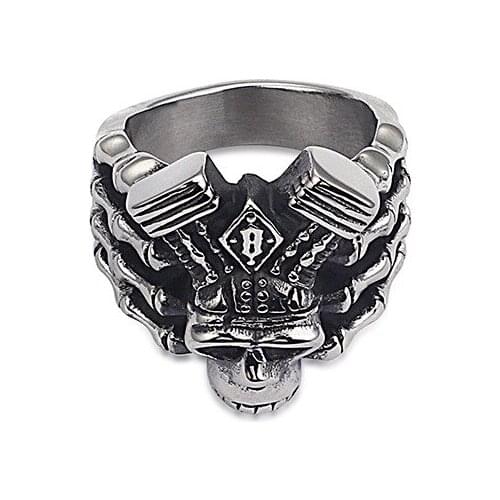 Goat skull ring stainless steel punk style ring European and American ring skull ring