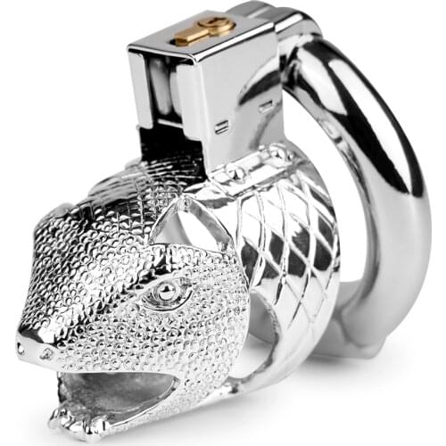 SNAKE Stainless Steel Male Chastity Cage Devic Metal Large Penis Cock Bondage Lock Rings Cage BDSM Adult Game Sex Toys for Men