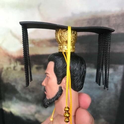1/6 Scale Male Soldier Coronal Crown Bun Model First Emperor of Qin for 12in Ancient Soldiers Action Figure Toy
