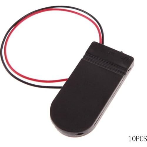 10Pcs Black DIY CR2032 3V Button Coin Cell Battery Holder Case Box Power Bank Battery Holder Storage Case Box High Quality
