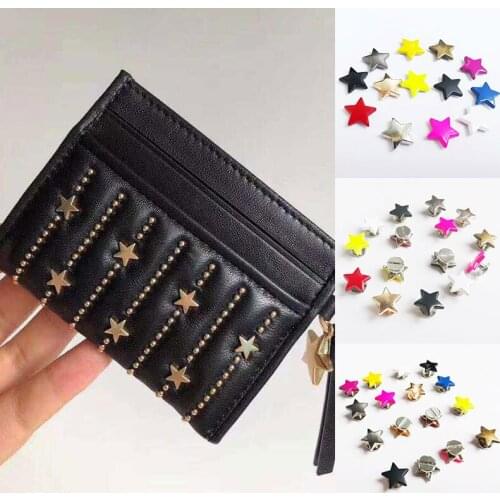 10pcs Metal Stars Rivets With Screw Punk Screwback Studs Bag Clothing Garment Shoes Hat Leather Belt DIY Decor