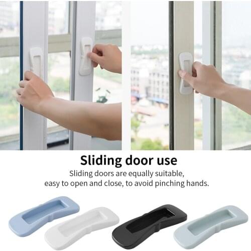 2pcs Cabinet Door Groove Handles Plastic Self Adhesive Drawer Window Pullers Decoration