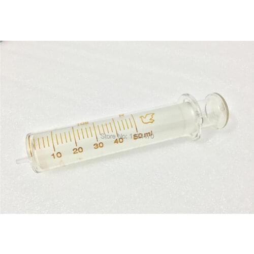 2pcs/Lot 50ml Glass Syringe Injector Lab Glassware Sampler