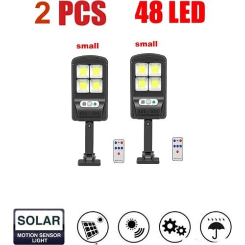 2 pcs tabular oblong 48 LED Solar Light Outdoor Motion Sensor Recharge Solar Wall Lamp Waterproof Emergency Lights For Street Ga