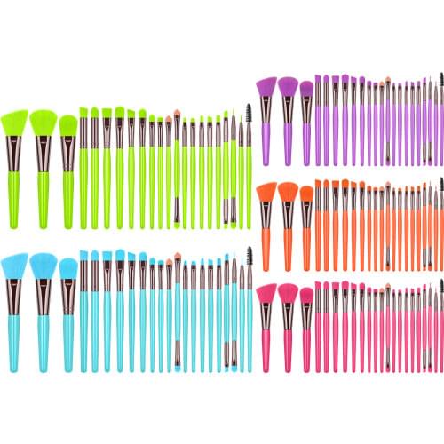 22pcs/set Fluorescent Makeup Brushes Kit Powder Eye Shadow Foundation Blush Blending Beauty Women Eye shadow Lip Cosmetic Brush