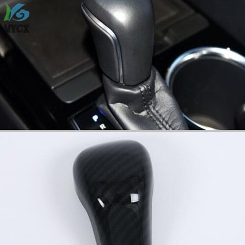 ABS Chrome Carbon Fiber Paint For Toyota Camry 2018-2019 Gear Shif Knob Cover Trim Auto Styling