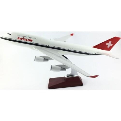 SWISSAIR AIRLINERS 45CM BOEING 747 SWISSAIR AIRLINES MODEL PLANE AIRCRAFT TOYS FOR CHILDREN BIRTHDAY GIFTS O