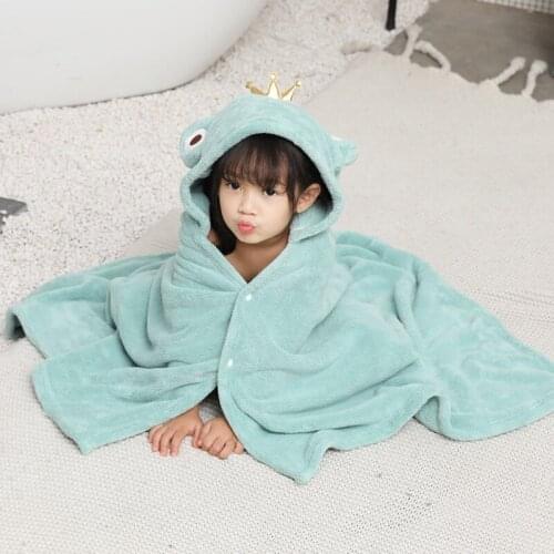 Coral Velvet Bathrobe for Newborn Household Air-conditioning Blanket Infant Absorbent Bath Towel Cloak Baby Bathing Accessories