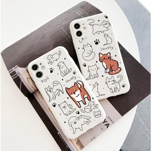 Lovely Case For Huawei P20 P30 P40 P Smart Y6 Y7 Y9 Prime 2019 Mate 20 Honor 10 20 i 9C 8X Lite E Pro 2018 Line Cat Dog Soft TPU