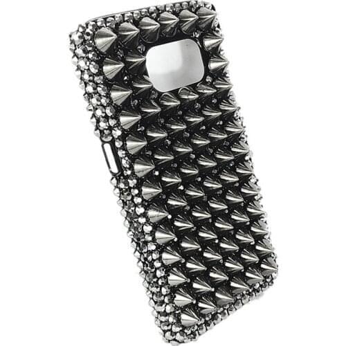 Rock Full Metal Punk Spikes Studs Rivet Bling Diamond Case Cover For Samsung Galaxy Note 20 10 9 8 S21 S20 Ultra S10E/9/8 Plus
