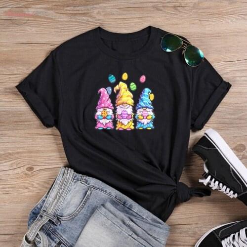 Colored Gnome Easter cute T-Shirt funny graphic 100% Cotton grunge tumblr camisetas women Fashion casual unisex tshirt top tee