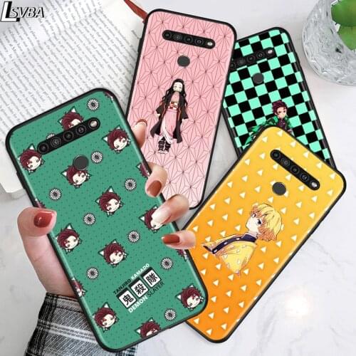Demon Slayer cute for LG G8 G8S G8X V30 V35 V40 V50 V60 ThinQ Q60 K40 K50 K30 K41 K51 K61 K71 K22 Black Phone Case