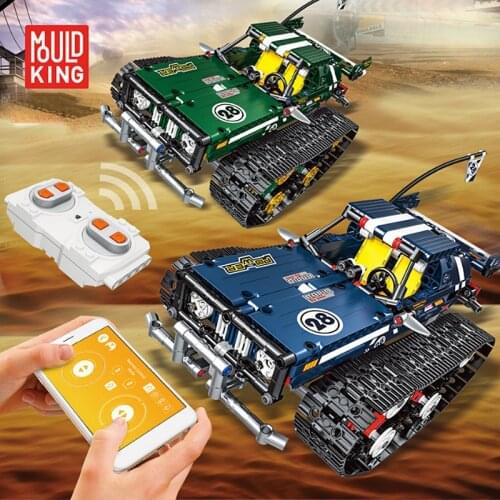 Kids Educational DIY Toys High-speed Shock Absorber Tracked Vehicle Model Sets Building Blocks with APP Remote Control Gift