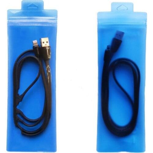 Ferimo 100pcs 3 meter data line packing PVC sealed waterproof plastic self sealing bag zip lock storage bags plastic pouch