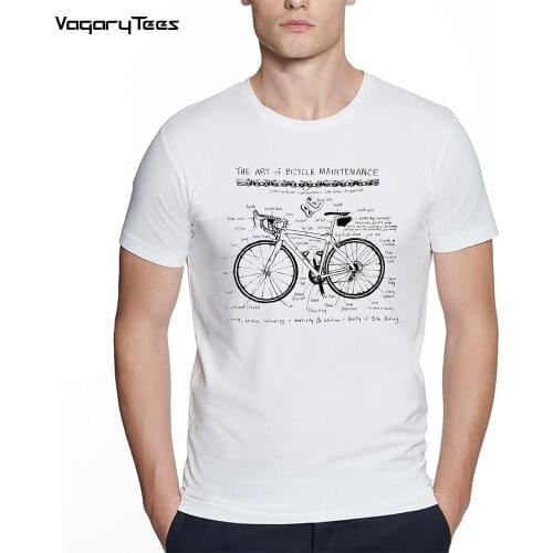 Funny Anatomy Bicycle Design Cool Boy Tees Art of bike maintenance print Man T-Shirt Summer Men Short Sleeve Sport Tops