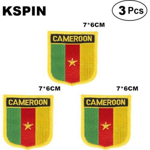 Cameroon Shiled Shape flag patches national flag patches for Cothing DIY Decoration