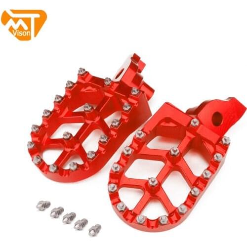 Motorbike CNC Foot Pegs Footpegs Red Motorcycle Footpeg Aluminum For SUZUKI RMZ 250 RMZ 450 RMZ250 RMZ450 2005-2009