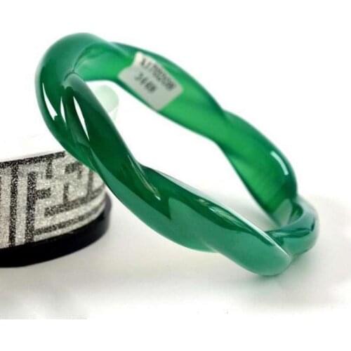 Natural Green Chalcedony Hand-carved Twist Bracelet Fashion Boutique Jewelry Female Green Agate Beauty Bracelet