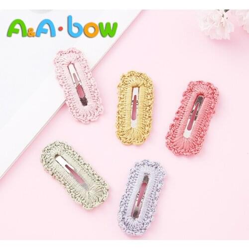 5pcs/set New Baby Hair Clips Cable Braided Solid Hairclip Nylon Square Hollow BB Hairpin Baby Headdress Girl Pins Accessories
