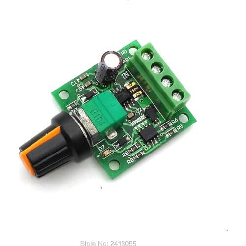 DC New 1.8V 3V 5V 6V 12V 2A Low Voltage Motor Speed Controller PWM 1803BK (Potentiometer with switch)