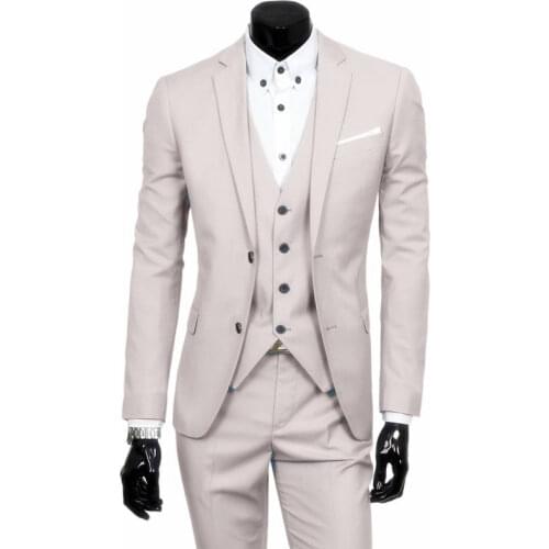 Jacket Pants Vest Mens Suits Slim Fit Tuxedo Brand Fashion Dress Wedding Blazer New Arrival Work Male Business Coat Waistcoat