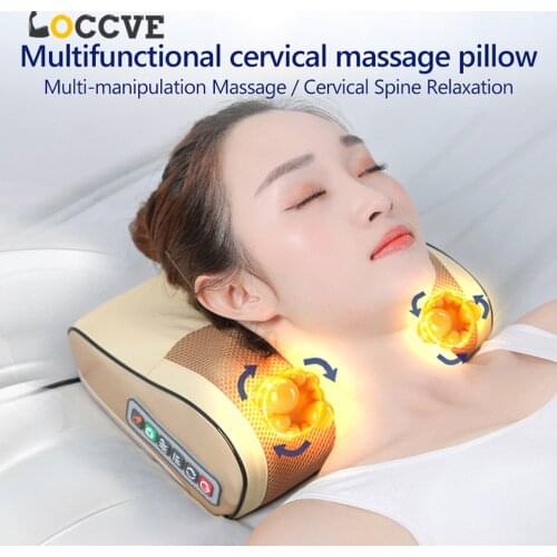 Massage Pillow Infrared Heating Neck Shoulder Back Body Electric Massage Pillow Shiatsu Health Massage Body Multi Relaxation