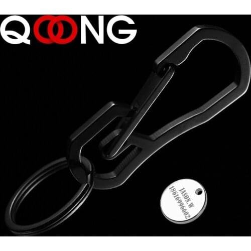 QOONG 2020 High Quality Craftsman Metal Key Ring Mens Stainless Steel Key Chain Holder Belt Buckles Chaveiro Car Keychain Y02