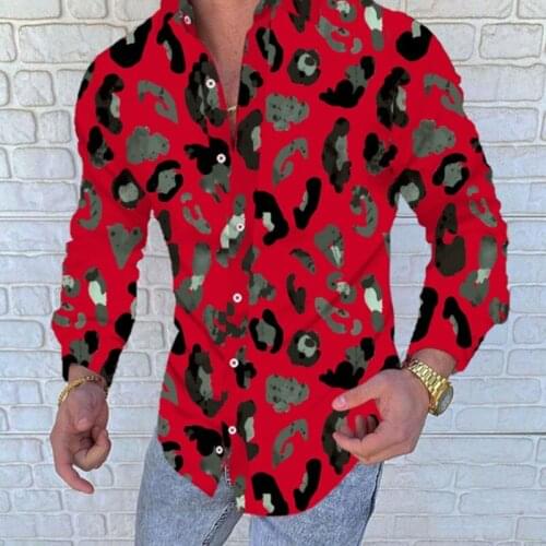 2021Mens New Punk Style Silk Satin Digital printing Shirts Male Slim Fit Long Sleeve Flower Print Casual Party Shirt Tops