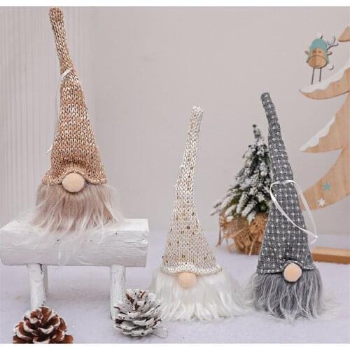Hat Pendant Lamp Christmas Santa Rudolph Doll Toy Night Light Cartoon Dolls Lamp for Christmas Tree Home Window Creativity Decor