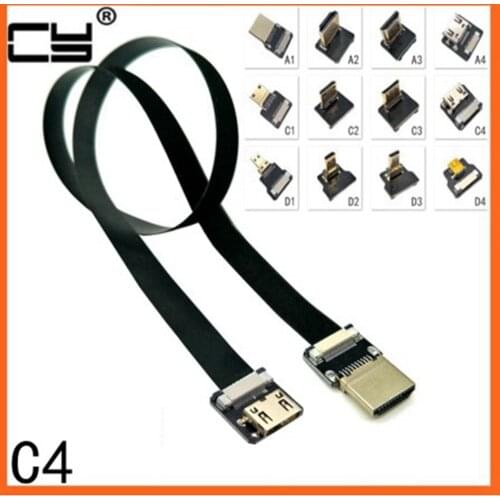 Mini HDMI- compatible FPV female to Mini-HDMI Type-C Up Down angle male Female Flat FPC Cable for 5D3 5D2 GH3 GH2 5N 5T 5R 7N
