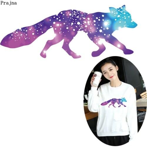 Prajna Cartoon Wolf Iron On Heat Transfers Ironing Thermal Stickers Painting Style Patches For Clothing Applique On Clothes DIY