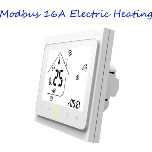 Thermostat Programmable Modbus Communication NTC Sensor 16A Electric Heating LCD Touch Screen Winter Room Thermostat Temperature