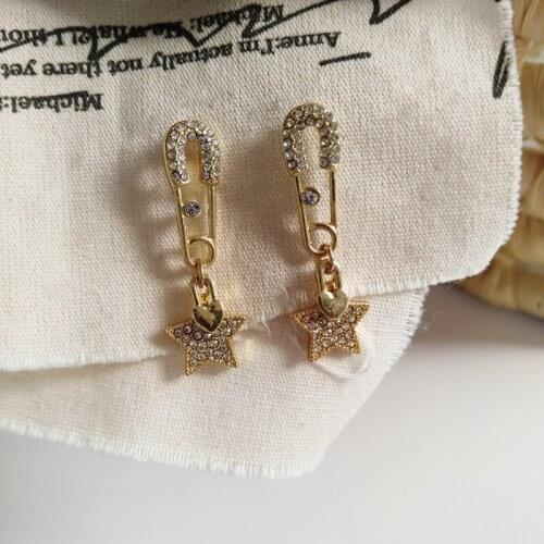 Hip Hop Rock Niche Design Earrings Pentagram Paper Clip Earrings Temperament Earrings Women Love Jewelry Gifts