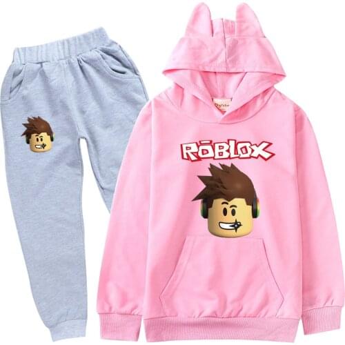 Spring and Autumn Childrens Cotton Cartoon Robloxing Anime Kids Fun Hoodie Boys Girls Sports Hoodie 2-16 Years Old Baby Clothes