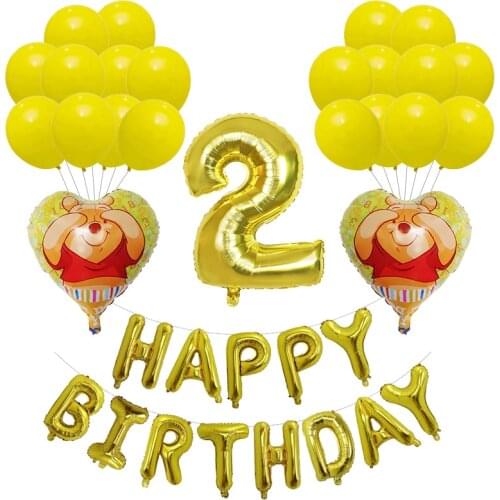 Disney princess Winnie Bear Foil Balloon Happy birthday decoration the poohs air ballon wedding decoration Children classic toys