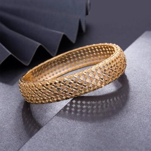 Wando 1Pcs Africa Egypt Gold Color Bangles for Women Wedding Bangle Bracelets African American Halloween Jewelry Gift
