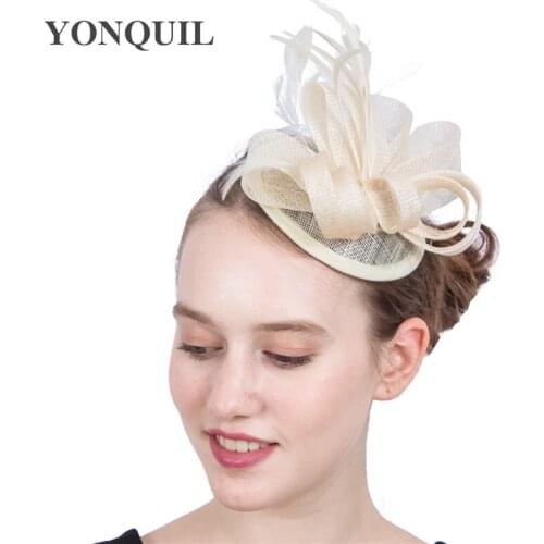 Black Women Vintage Fascinator Female Fedora Chapeau Hats Liene Loop Caps For Girls Church Ladies Hats Weddings Headdress SYF203