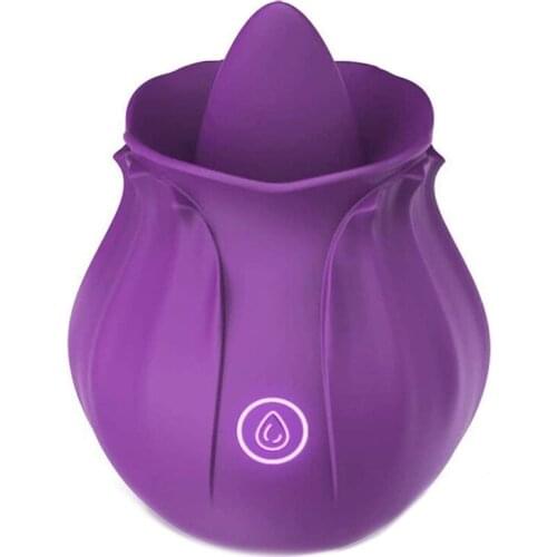 10 Frequency Rose Licking Massager Vibrating G Spot Clitoral Stimulator Adult Rechargeable Sex Toy for Women Couples