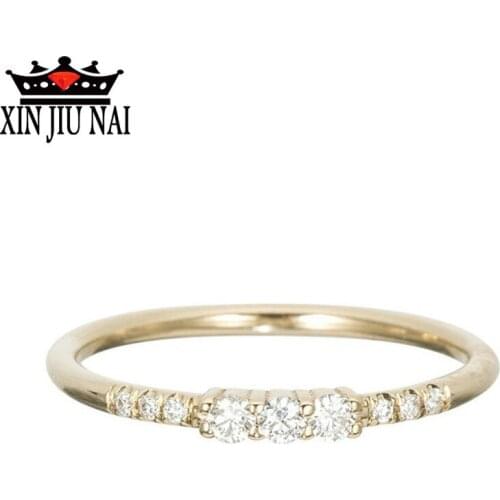 Gold Simple Princess Womens Ring Inlaid with Zircon Personality DIY Ladies Casual Party Jewelry Fashion Gift Engagement