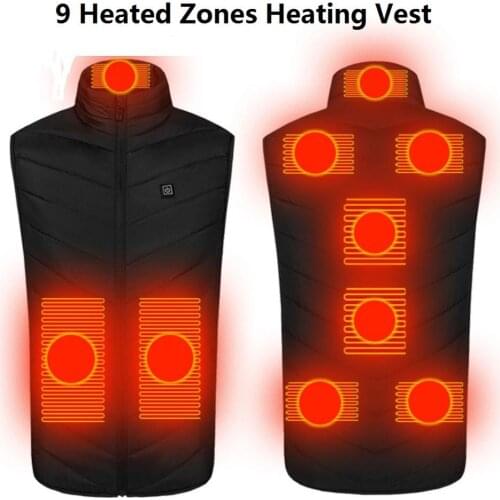 S-6XL 9 Heated Zones Heating Vest Washable Usb Charging Heating Warm Vests Control Temperature S-4XL In Stocк уртка с подогревом