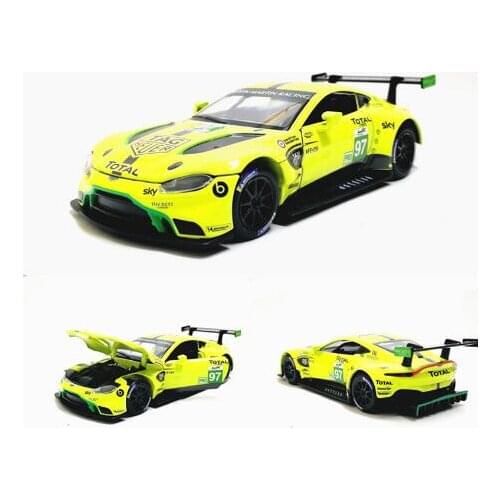 1:32 Scale Vantage GTE Le Mans Diecast Metal Toy Model Pull back Sound Light Racing Car Collection Xmas Birthday Gift
