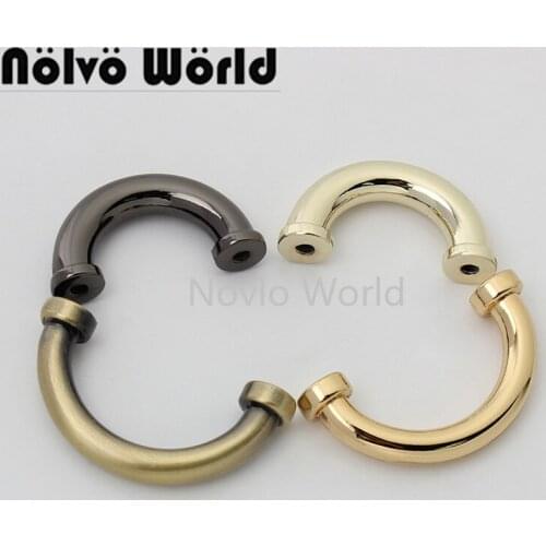 10-50pieces 5 colors 6.0 5.0mm 3/4'' 1'' polished small durable round edge arch bridge for chain bag u rings hot sale