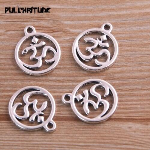 10pcs 18*21mm Ancient Silver color Color Metal Zinc Alloy Round Letter 3D Charms Fit Jewelry Pendant Charms Makings