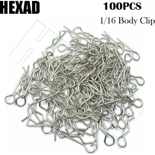 100pcs 1/10 1/16 Stainless Steel Body Clips Pins For HPI Himoto HSP RC Car Racing Shell Wind Tail Parts