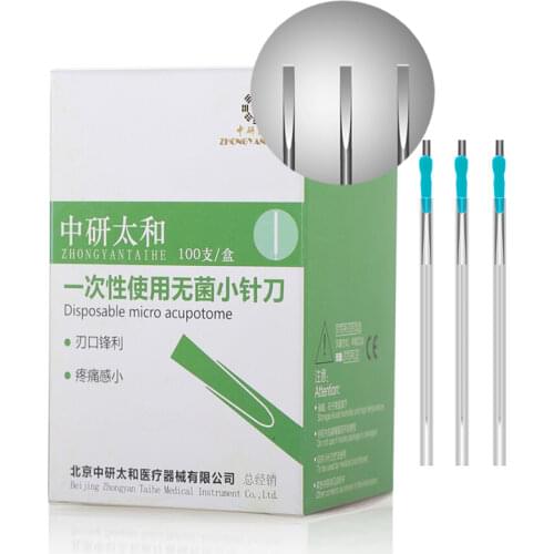 New 100pcs/box Taihe aluminum handle needle knife disposable sterile needle acupuncture needle ultramicro needle acupuncture